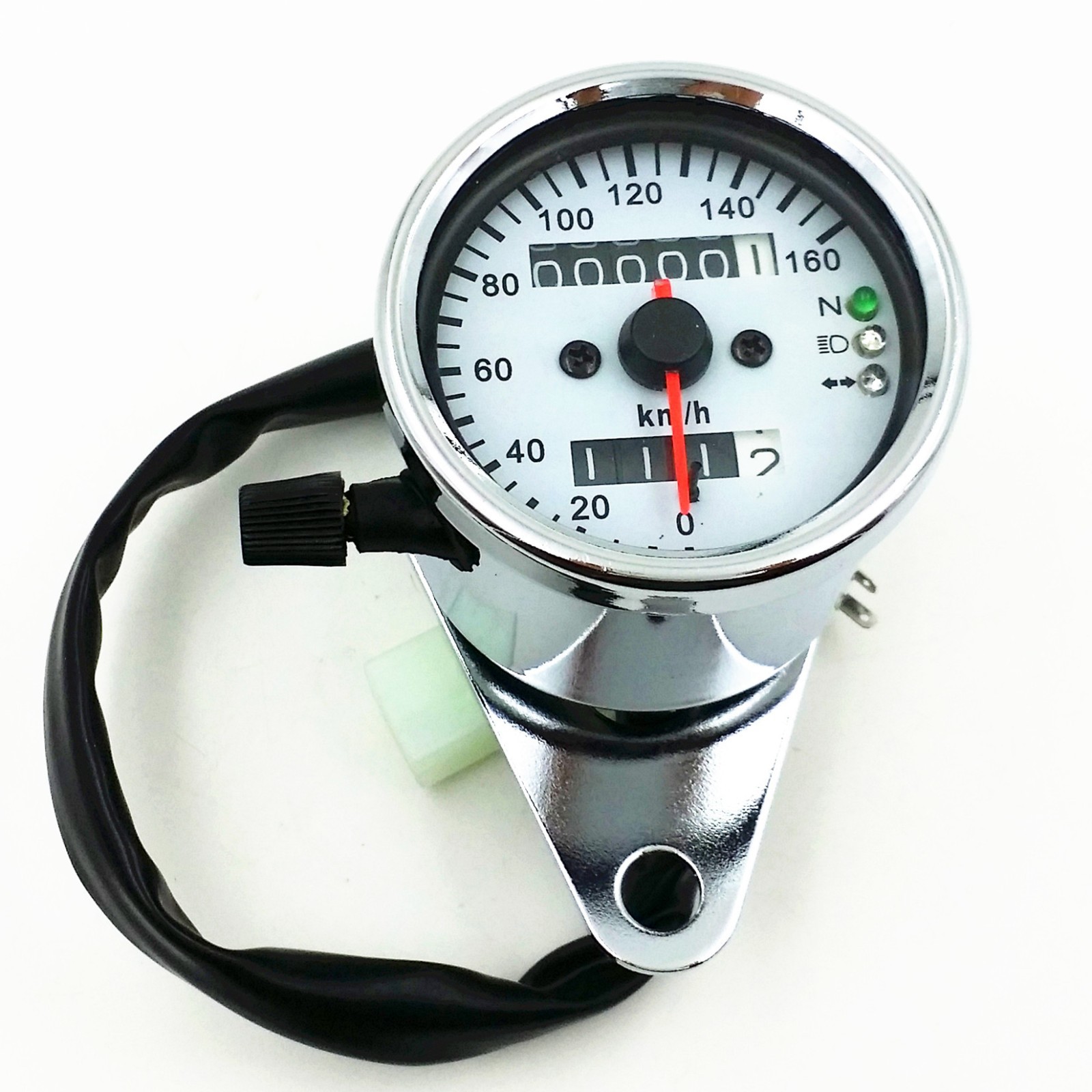 LED Backlight Signal Universal Motorcycle Odometer KMH Speedometer Gauge Cafe CB