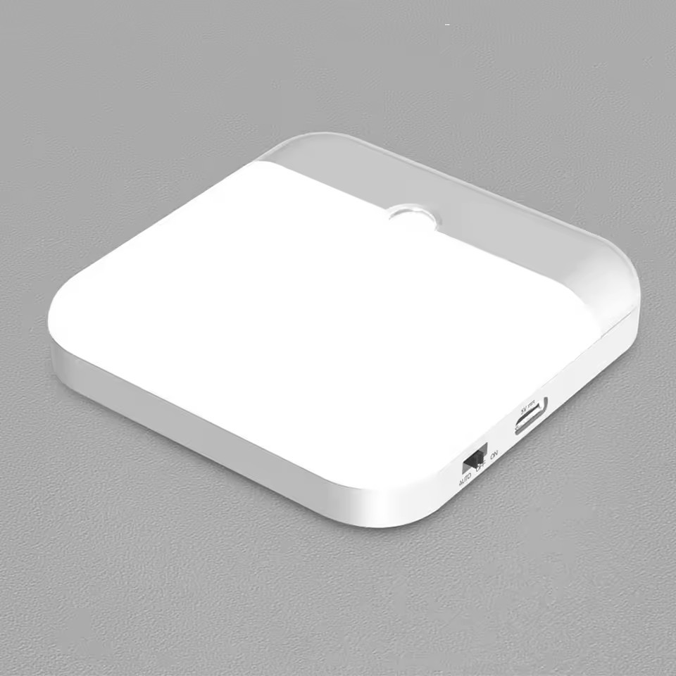 Motion Sensor LED Night Light USB Rechargeable Square Lamp for Home