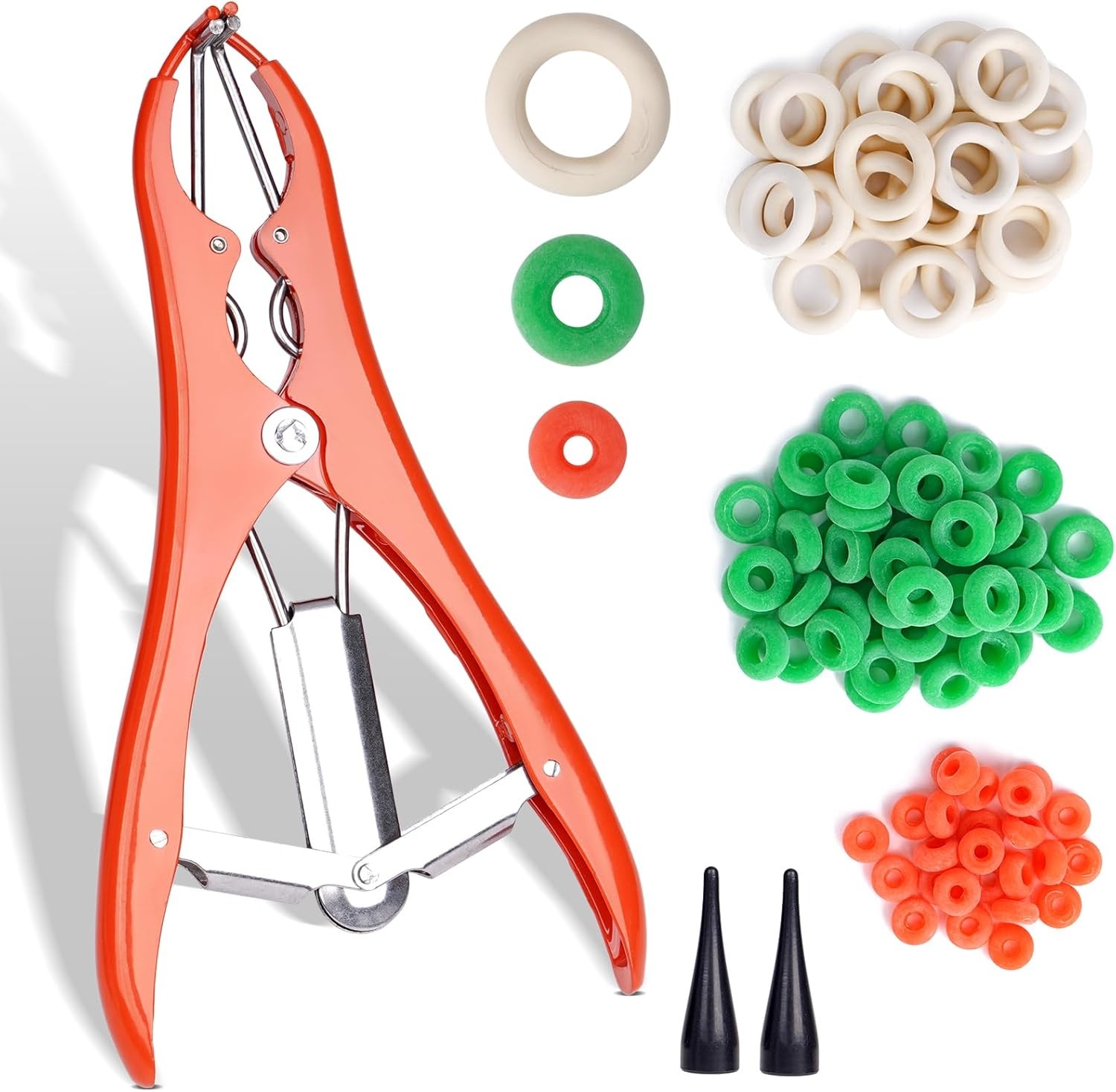 Goat Banding Kit Livestock Castration Bander Castration Tool with 3 Sizes of Ban