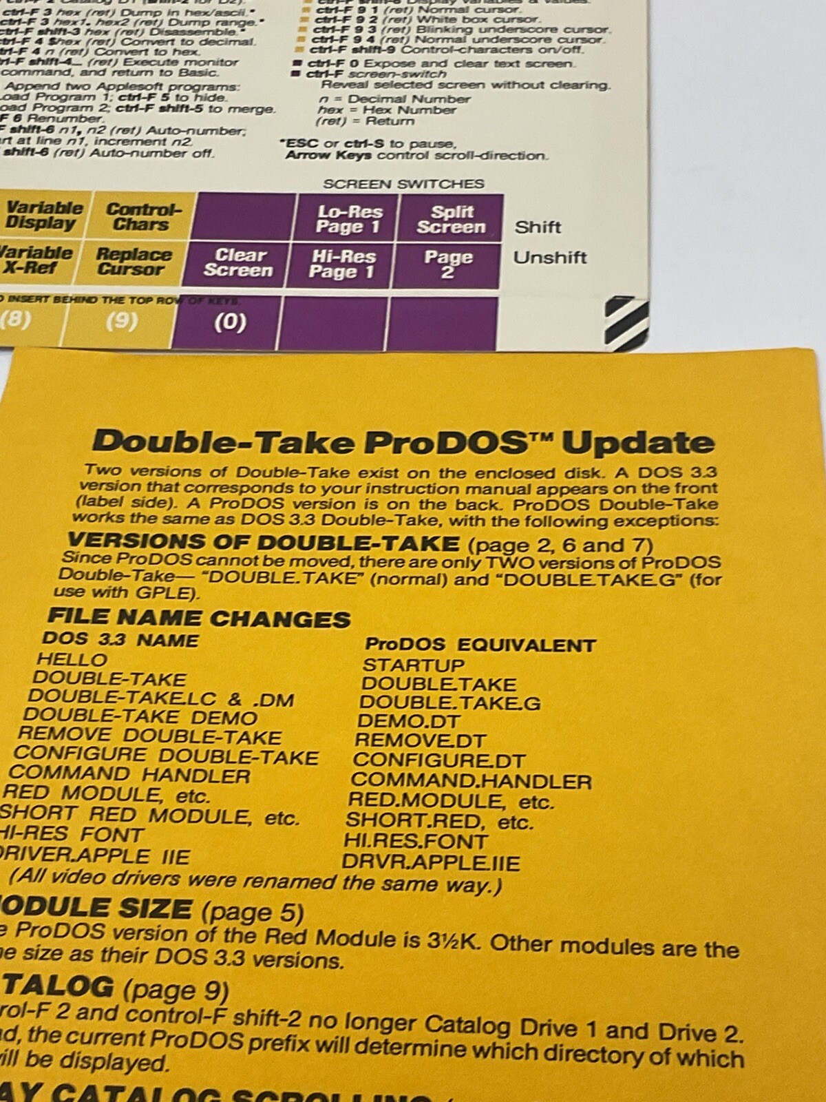 Vintage Apple II Plus IIe Software Beagle Bros Double-Take
