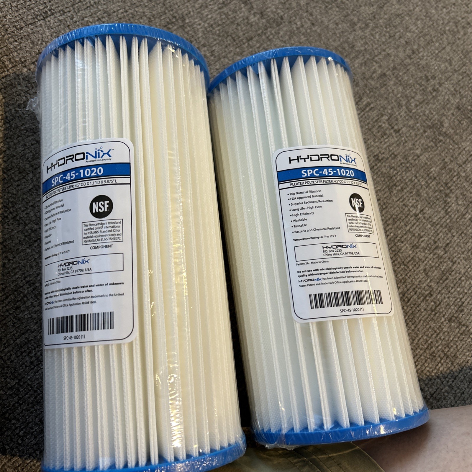 Hydronix SPC-45-1020 Universal Whole House Sediment Pleated Water Filter, Was...