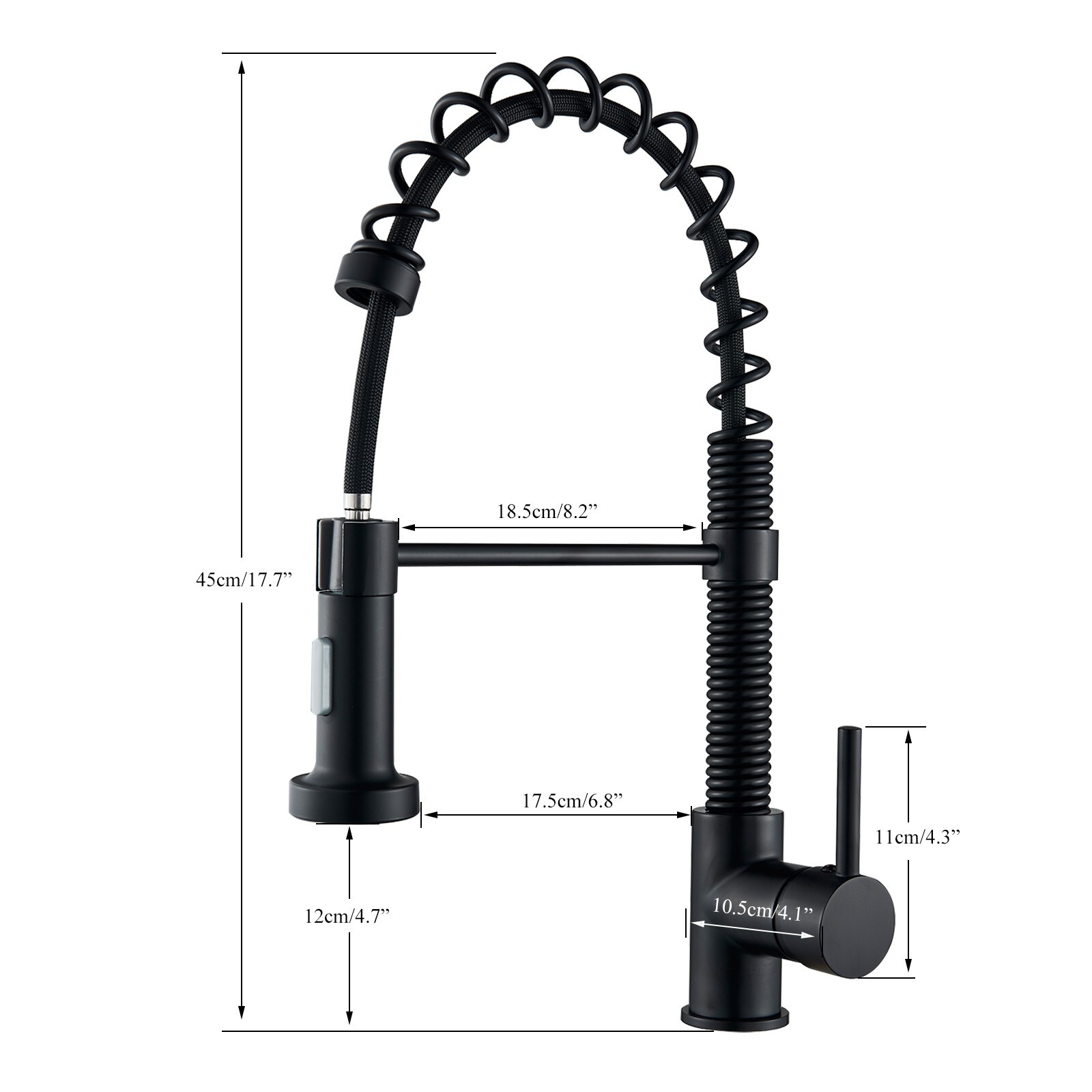 Matte Black Pull Down Kitchen Faucet with Sprayer Single Handle Sink Mixer Taps