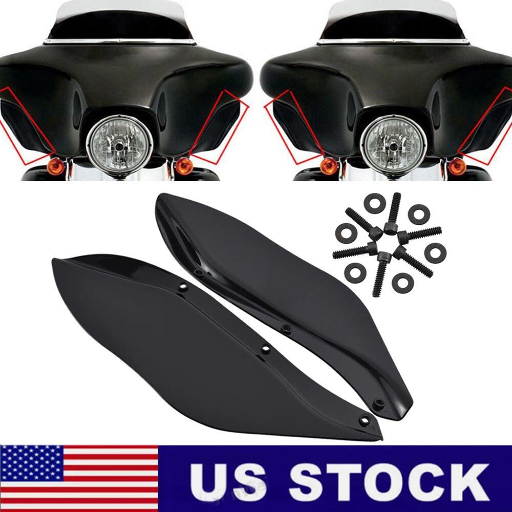 Motorcycle Fairing Side Wind Air Deflector Black For Harley Electra Glide 96-13