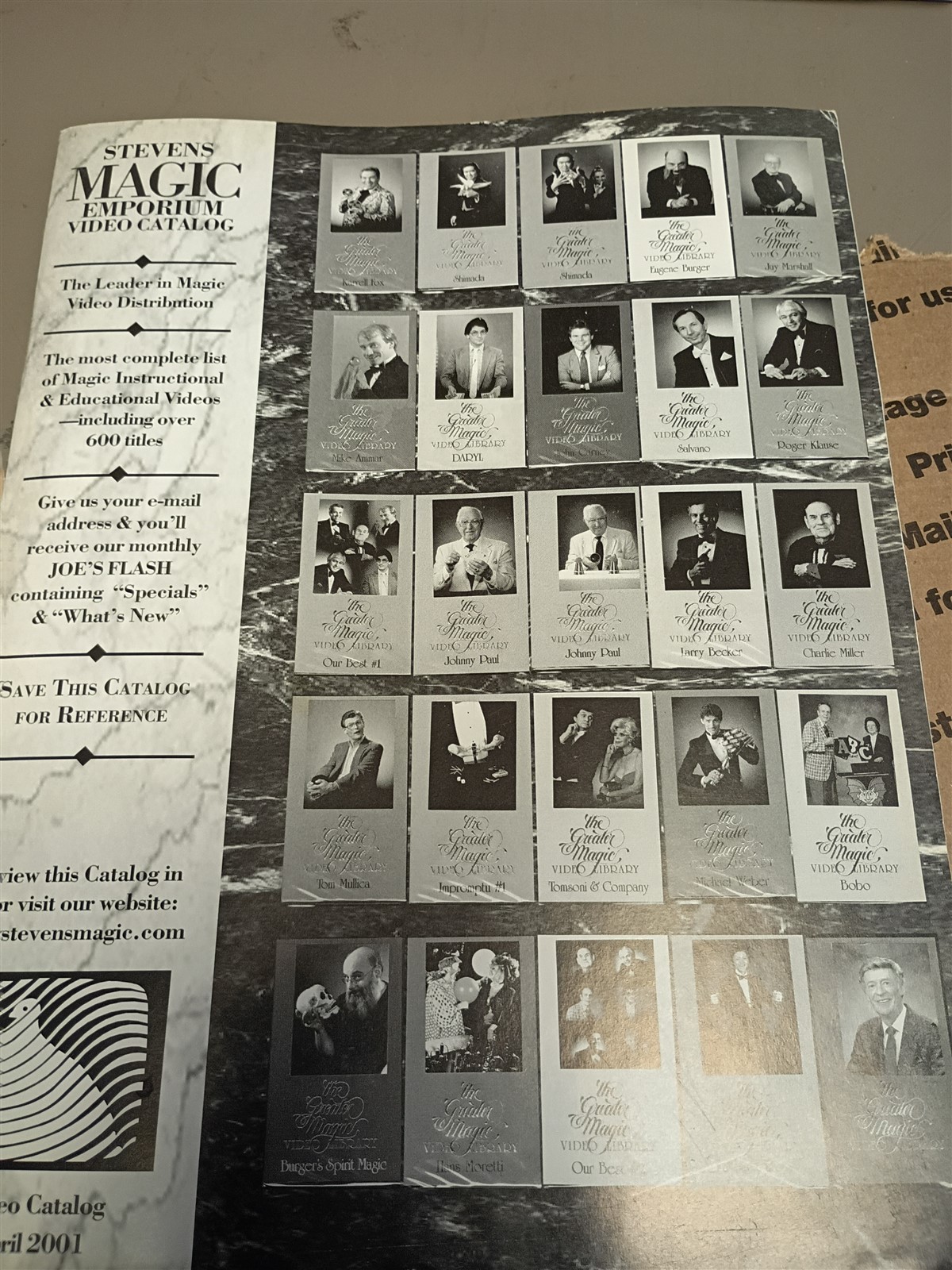 Stevens Magic Emporium Video Catalog April 2001