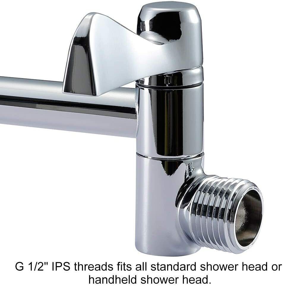 11" Universal Shower Arm Extension Height Adjustable Chrome Arm with Lock Joints