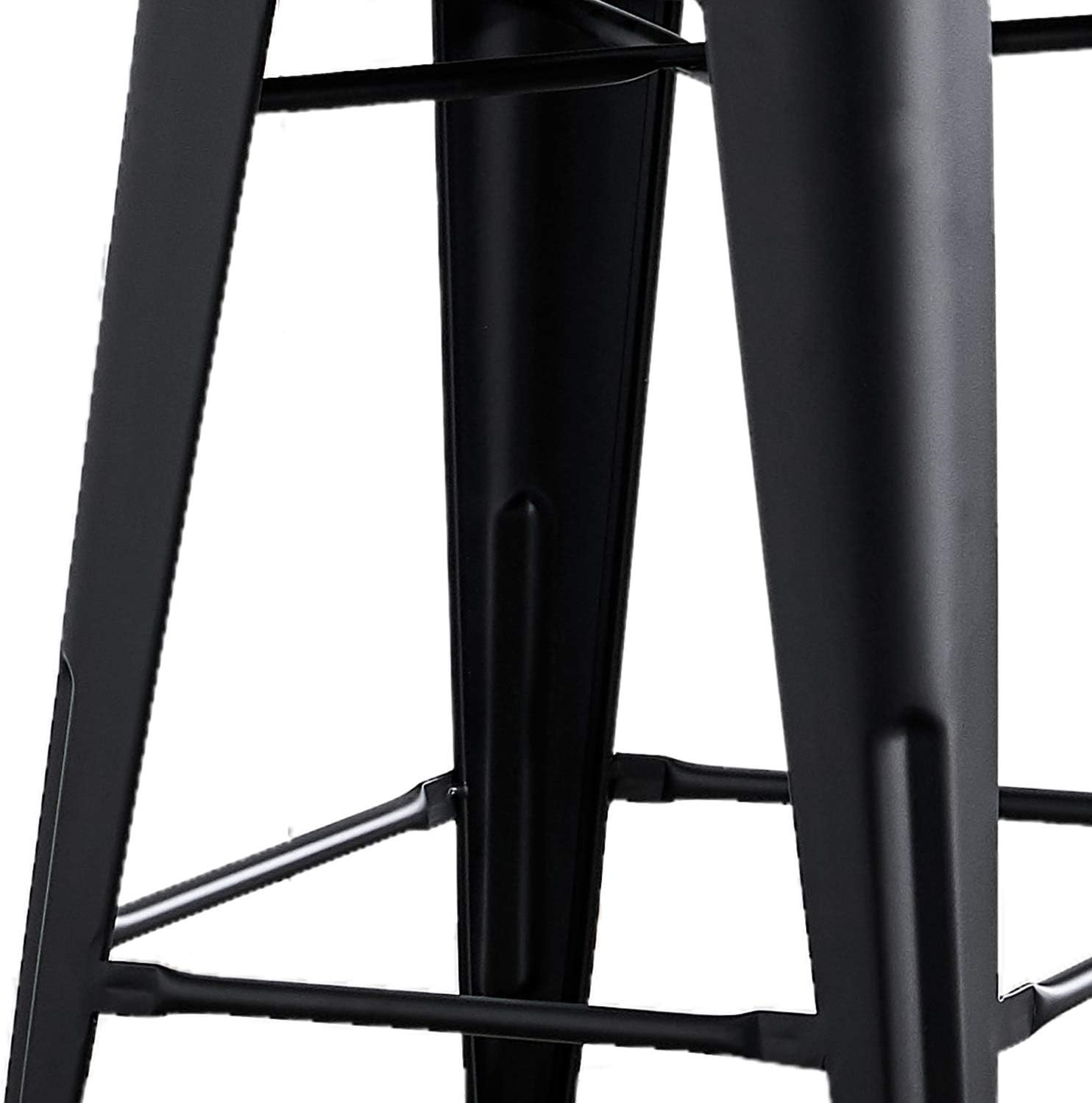 Rustic Black Metal Barstool Set of 2 - Lightweight, Sturdy, Easy Assembly
