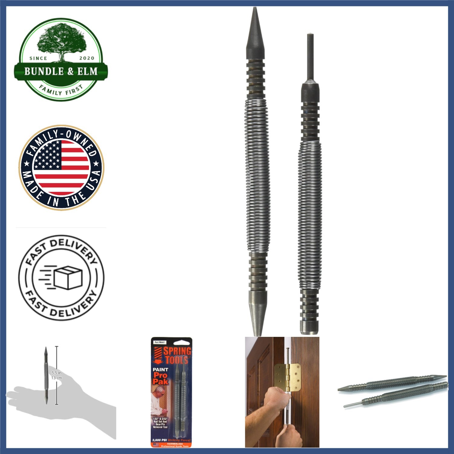 Professional Door Hinge Pin Remover with Precision Nail Setter for Carpenters