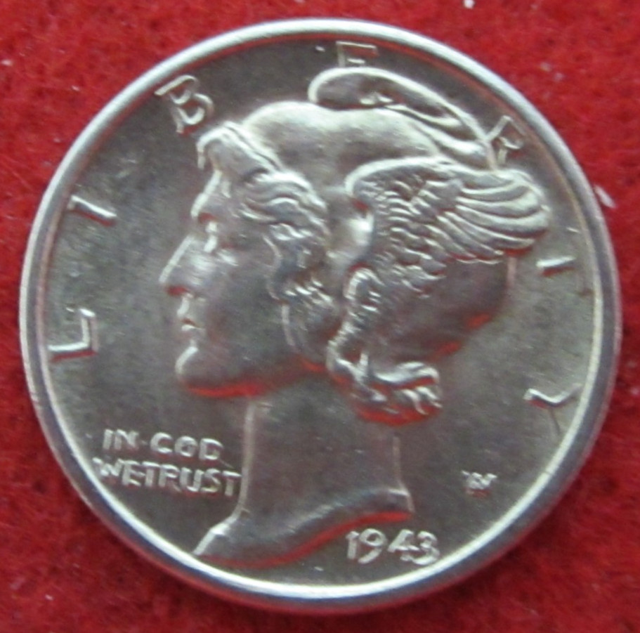 1943 D Mercury Silver Dime - Uncirculated w/ FSB - Actual Coin H101