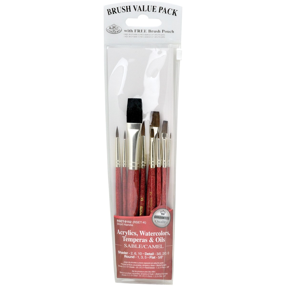 Royal & Langnickel(R) Sable/Camel Value Pack Brush Set-10/Pkg
