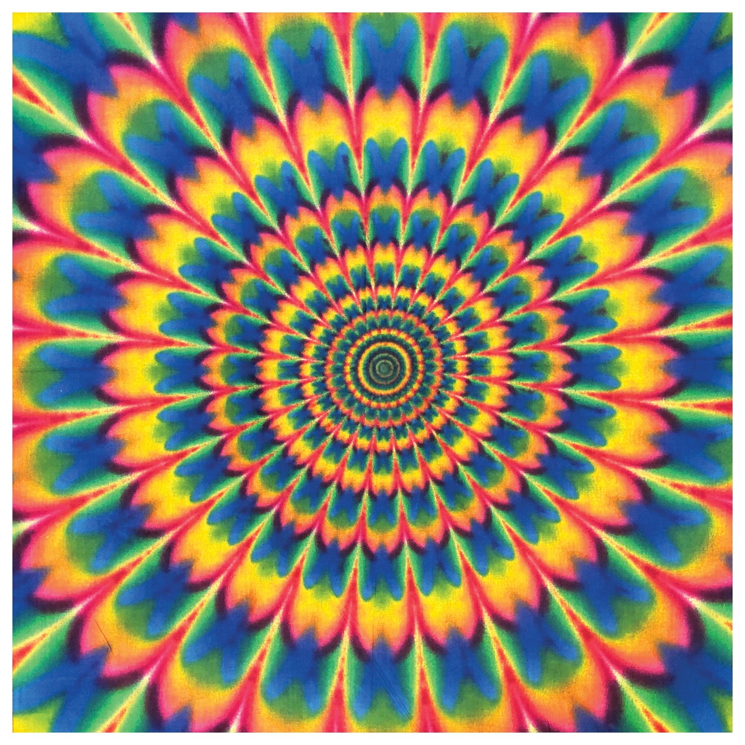 Carolina Manuf Psychedelic Tie-Dye Bandana - Vibrant Reversible Neckwear for
