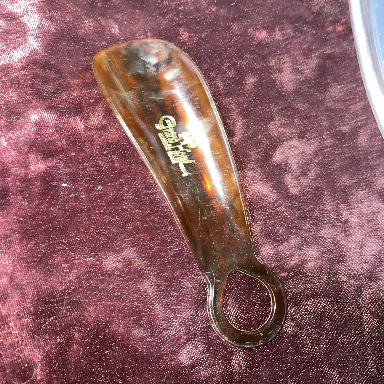 Vtg Tortoise Plastic Shoe Horn Grand Hotel Mackinac Island Michigan Historical