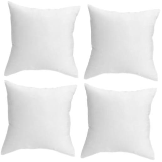 QUBA LINEN 18 x 18 Throw Pillow Insert - Pack of 4 White, 18" x 18" (Pack of 4)