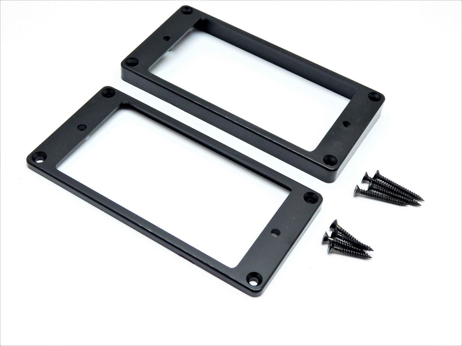 Black Pickup Mounting Rings (Flat bottom for Flat Top Guitars) Choose Screws