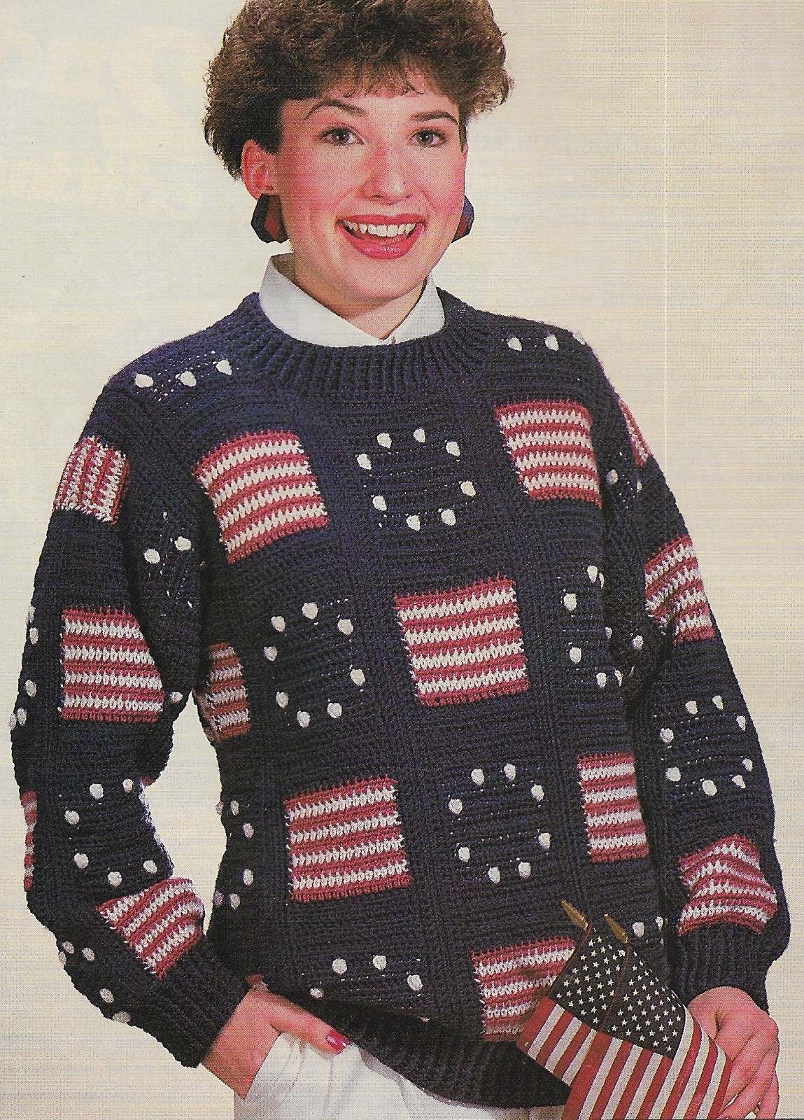 Unisex Stars & Stripes Sweater crochet pattern instructions