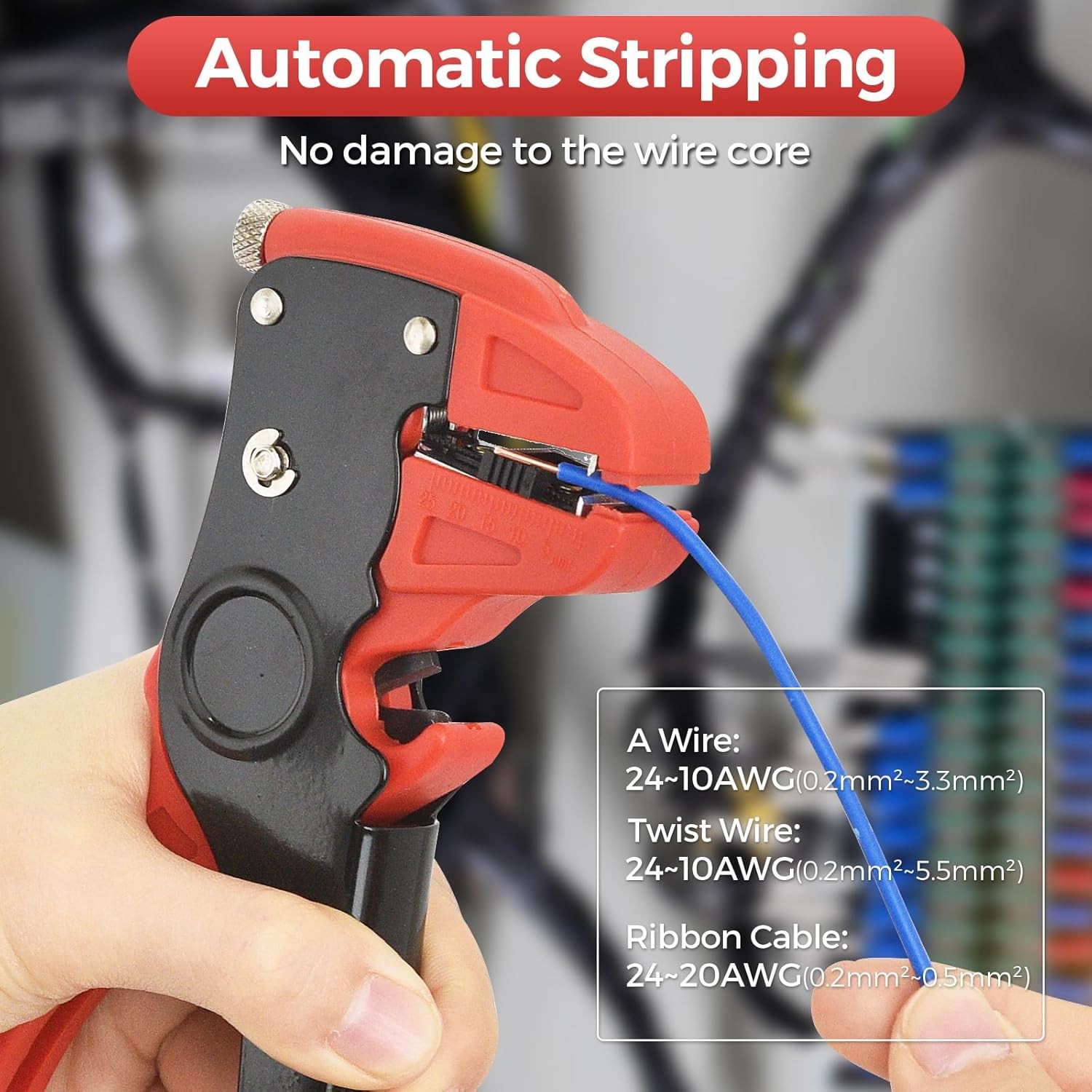 Automatic Wire Stripper and Cutter, 2 IN 1 Wire Stripper Tool, Adjustable 10-24