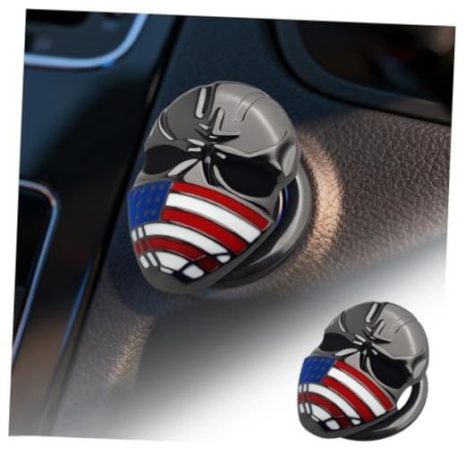 3D Skull Car Push Start Button Cover,Stylish Engine Start Button Cover with US