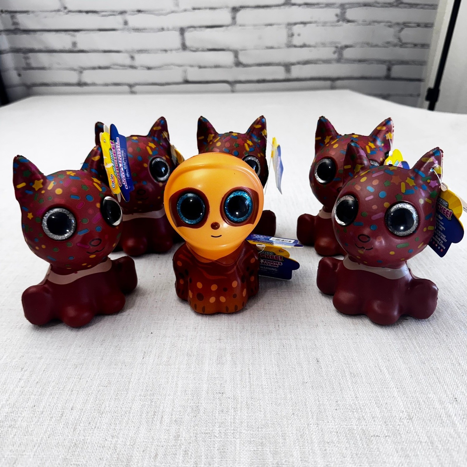 Grin Studios Amazing Squishee Foodie Friends Lot/Set of 6 Coco Cat Boba Tea