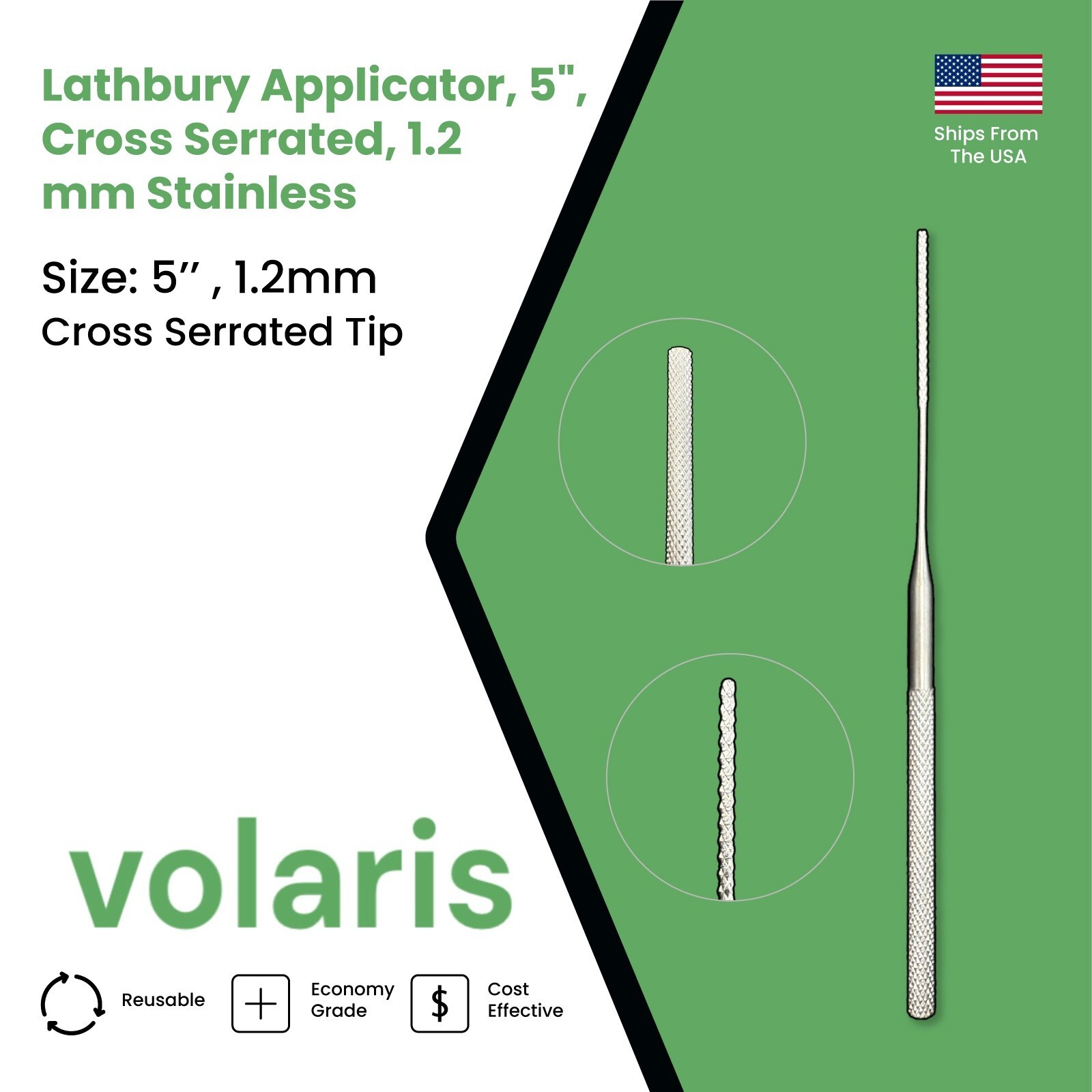 Lathbury Applicator, 5", Cross Serrated, 1.2 mm Stainless