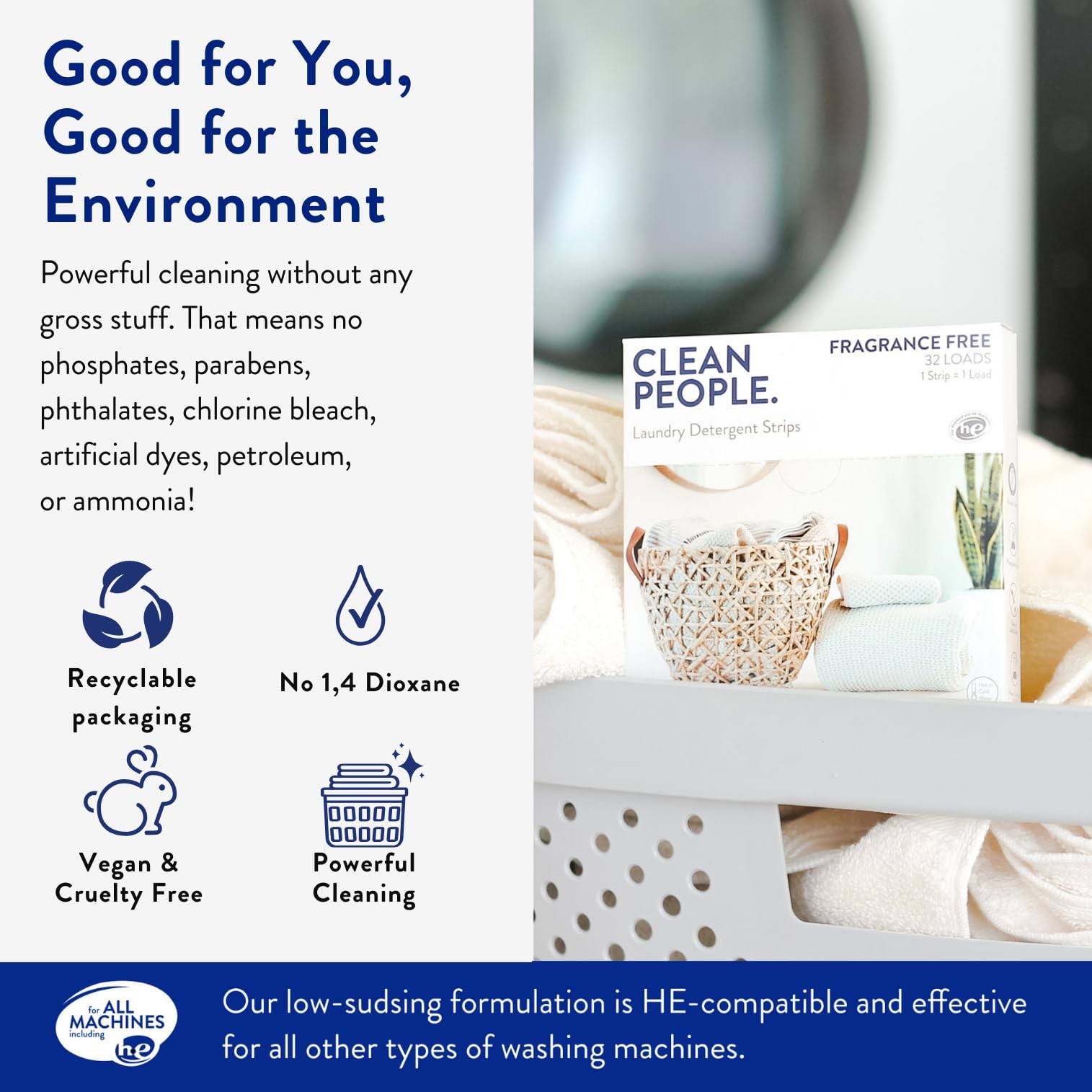 Clean People Laundry Detergent Sheets- Recyclable Packaging, 384 Count