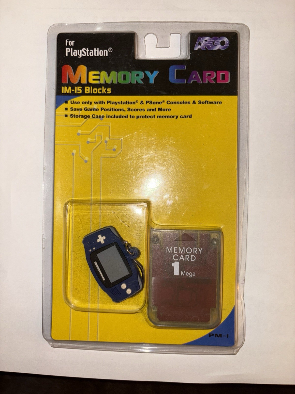 NEW Argo 1 Mega Memory Card For PlayStation With Gameboy Keychain