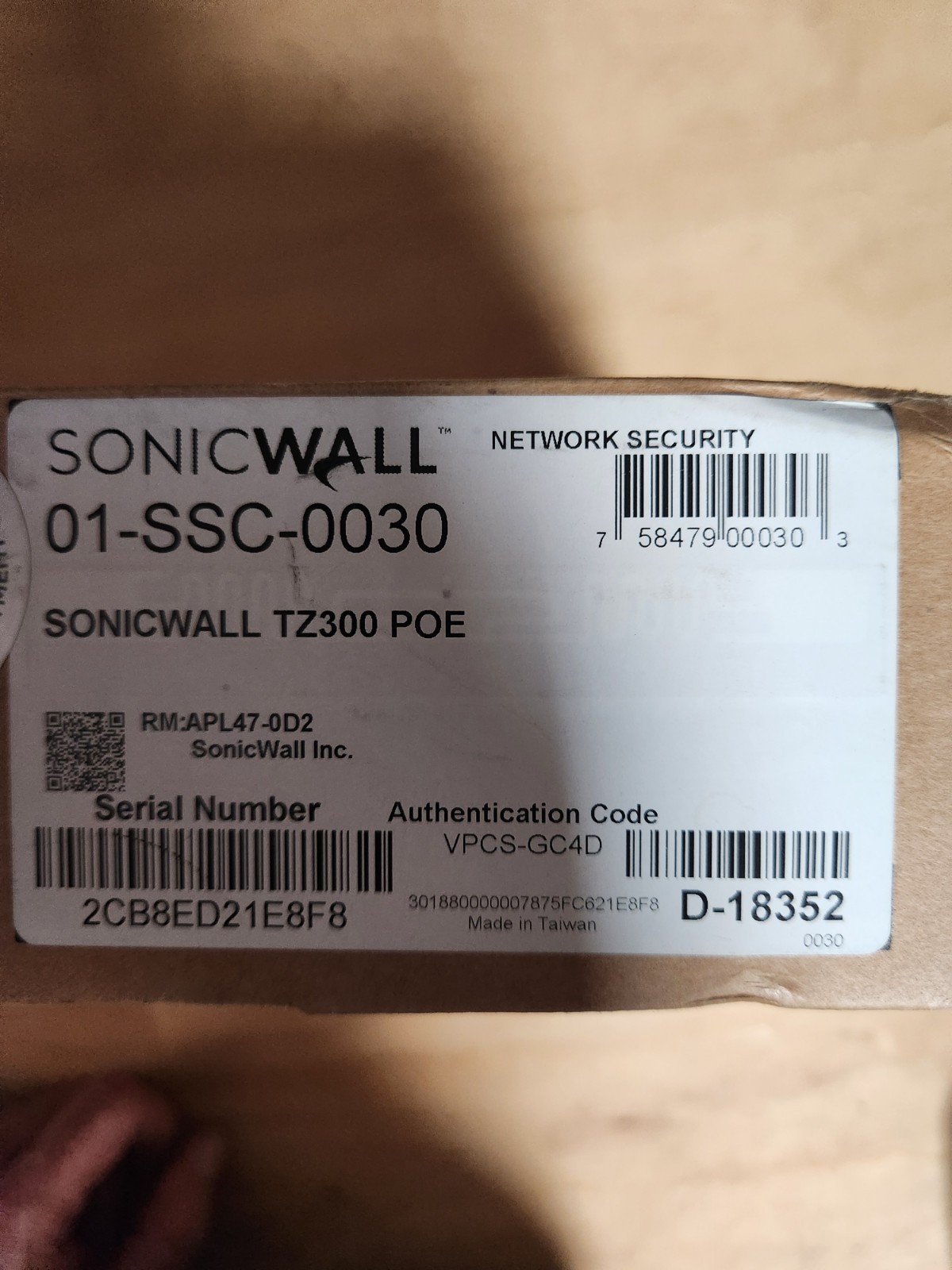 SonicWALL TZ370 Network Security Firewall Appliance Physical Format 01-SSC-0030