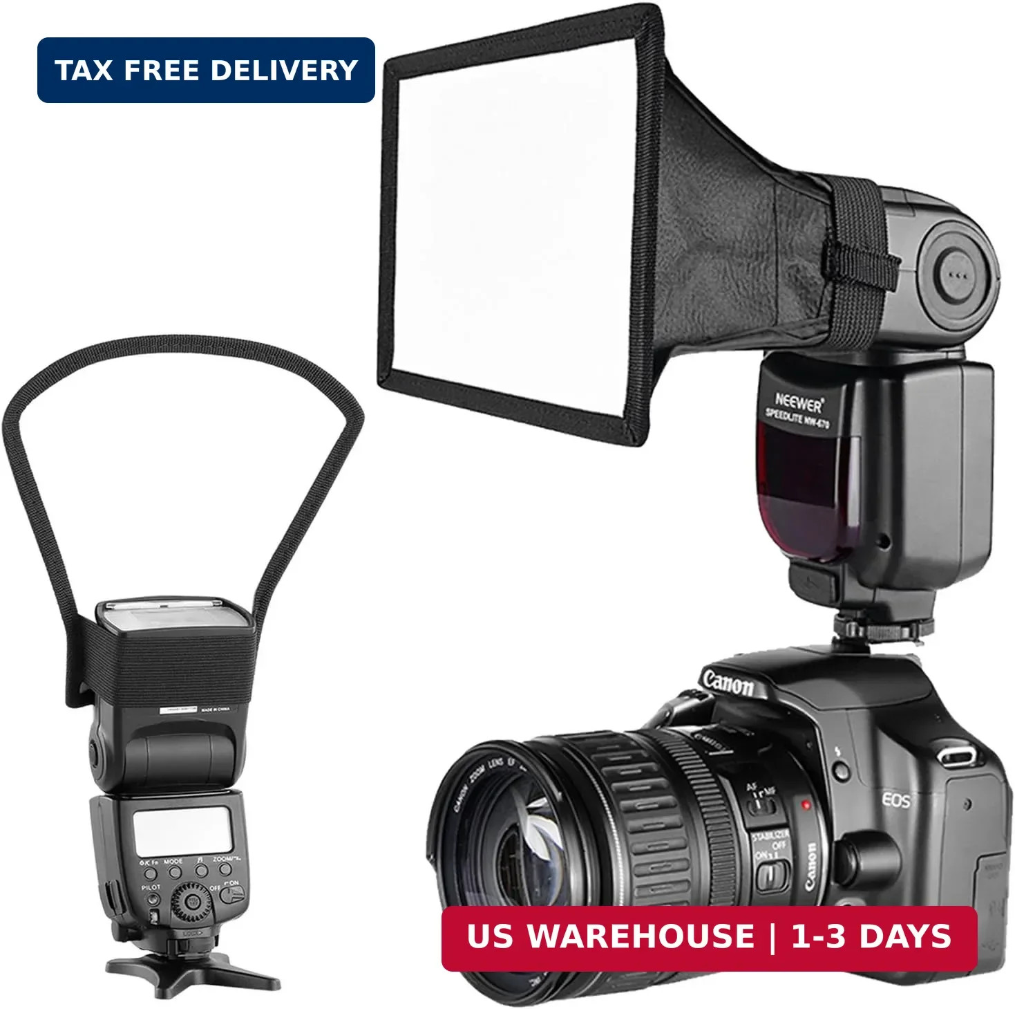 Neewer Camera Speedlite Flash Softbox and Reflector Diffuser Kit for Canon Nikon