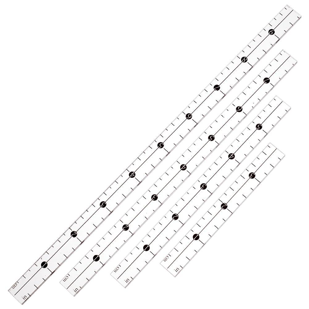 4Pcs Acrylic Grid Ruler 4/6/8/10 Inch Acrylic Quilting Template Ruler Acrylic Se