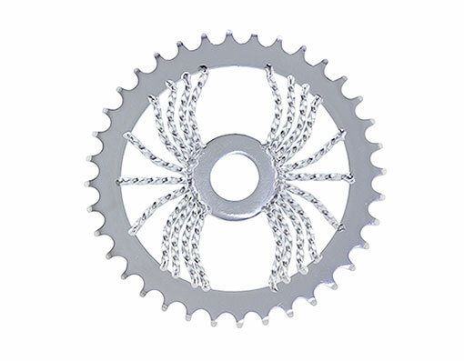 bike SPIDER TWIST BICYCLE SPROCKET 1/2X1/8X36T CHROME. bike part, bicycle part,