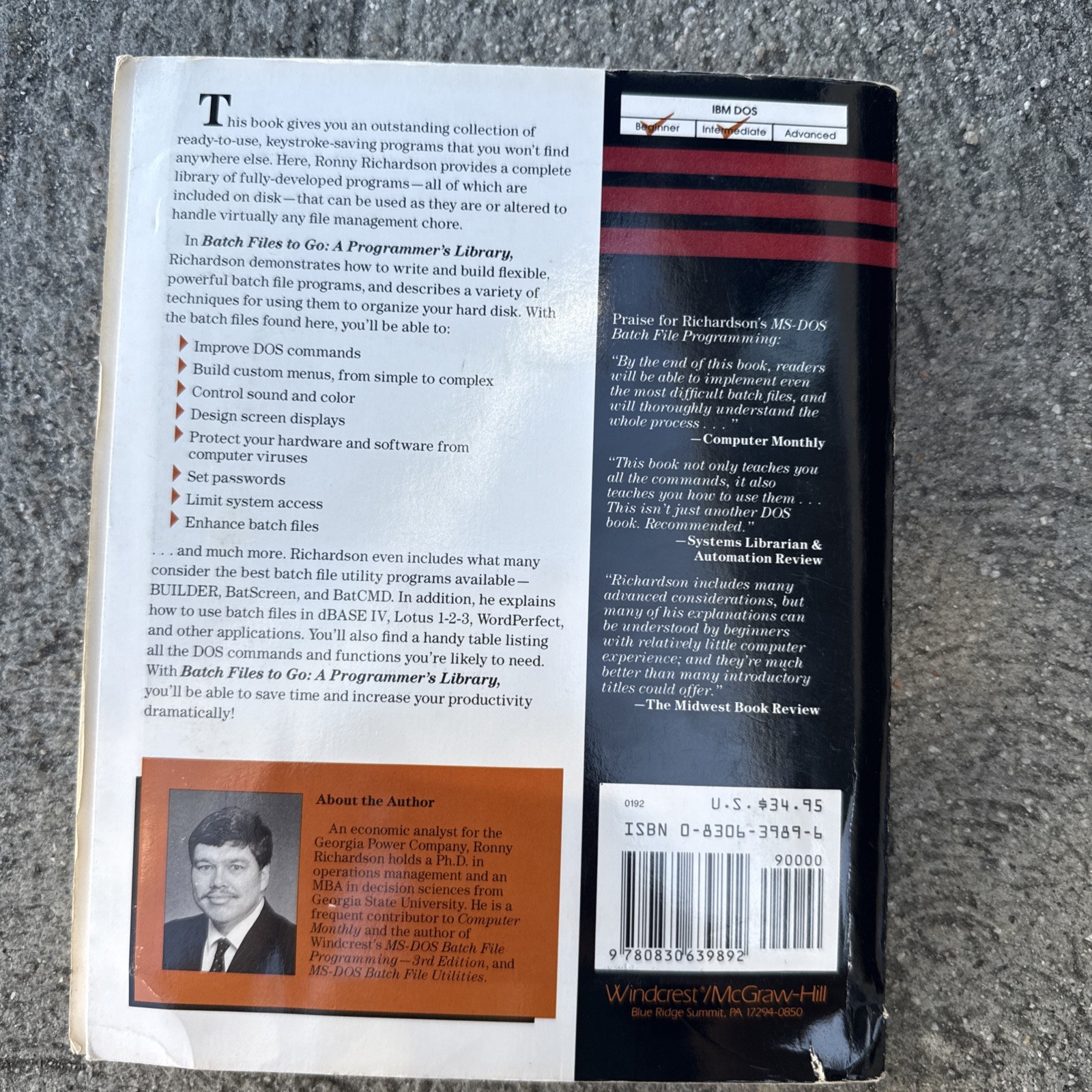Batch Files To Go A Programmers Library, Ronny Richardson, Paperback, Vintage