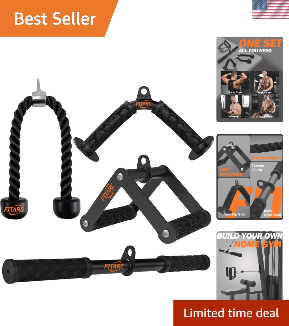 Cable Machine Attachment Set for Gym & Home Workouts, LAT Pulldown Attachment...