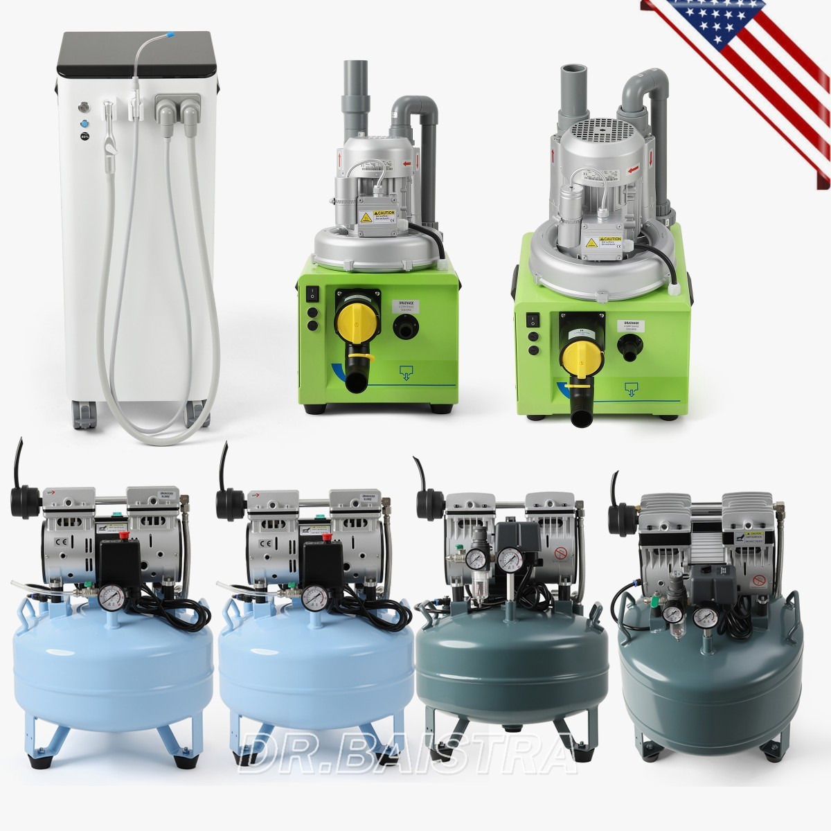 Dental Silent Oil-Free Dental Air Compressor/Suction Machine Vacuum System