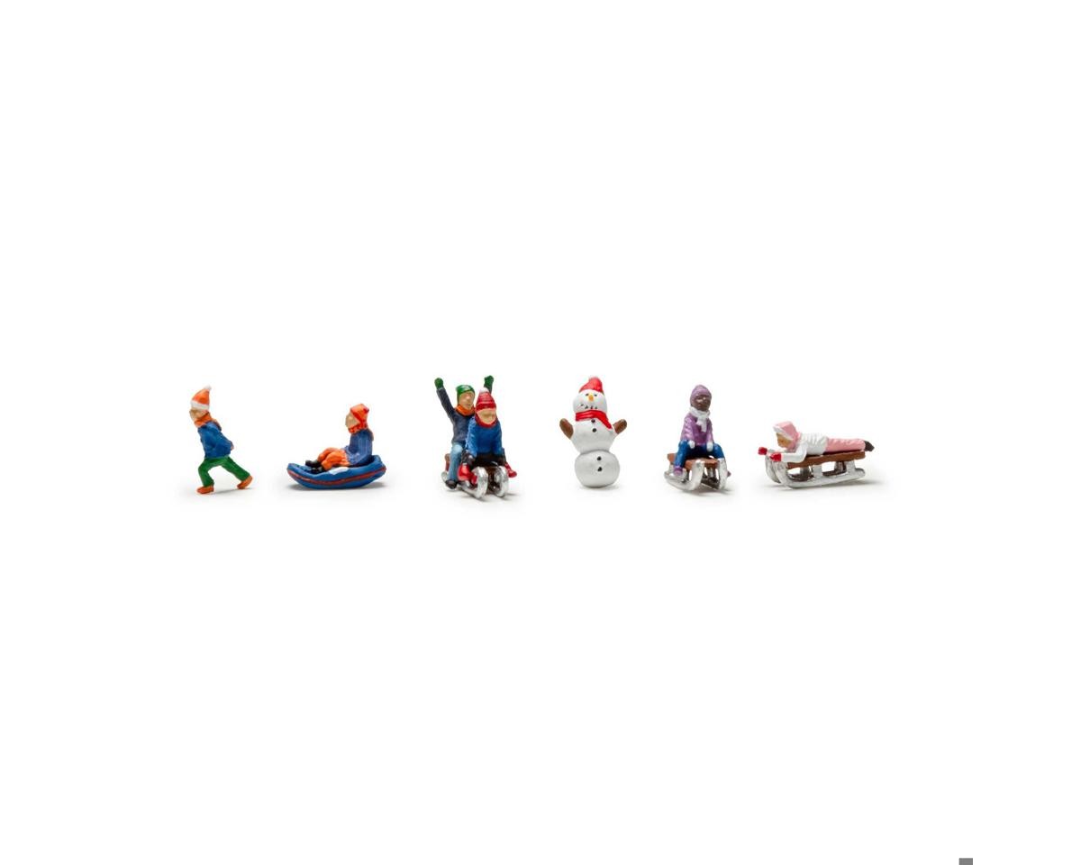 Woodland Scenics HO Scale Children Sledding Micro Figures Set [WOOA1966]
