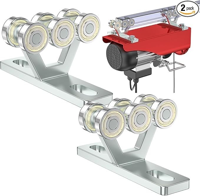 6-Wheel Hoist Trolley for Electric Hoist Fits 1-5/8" Strut Channel Silent