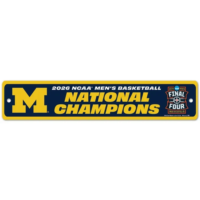 Michigan Wolverines Wincraft NCAA Mens Basketball National Champions Street Sign