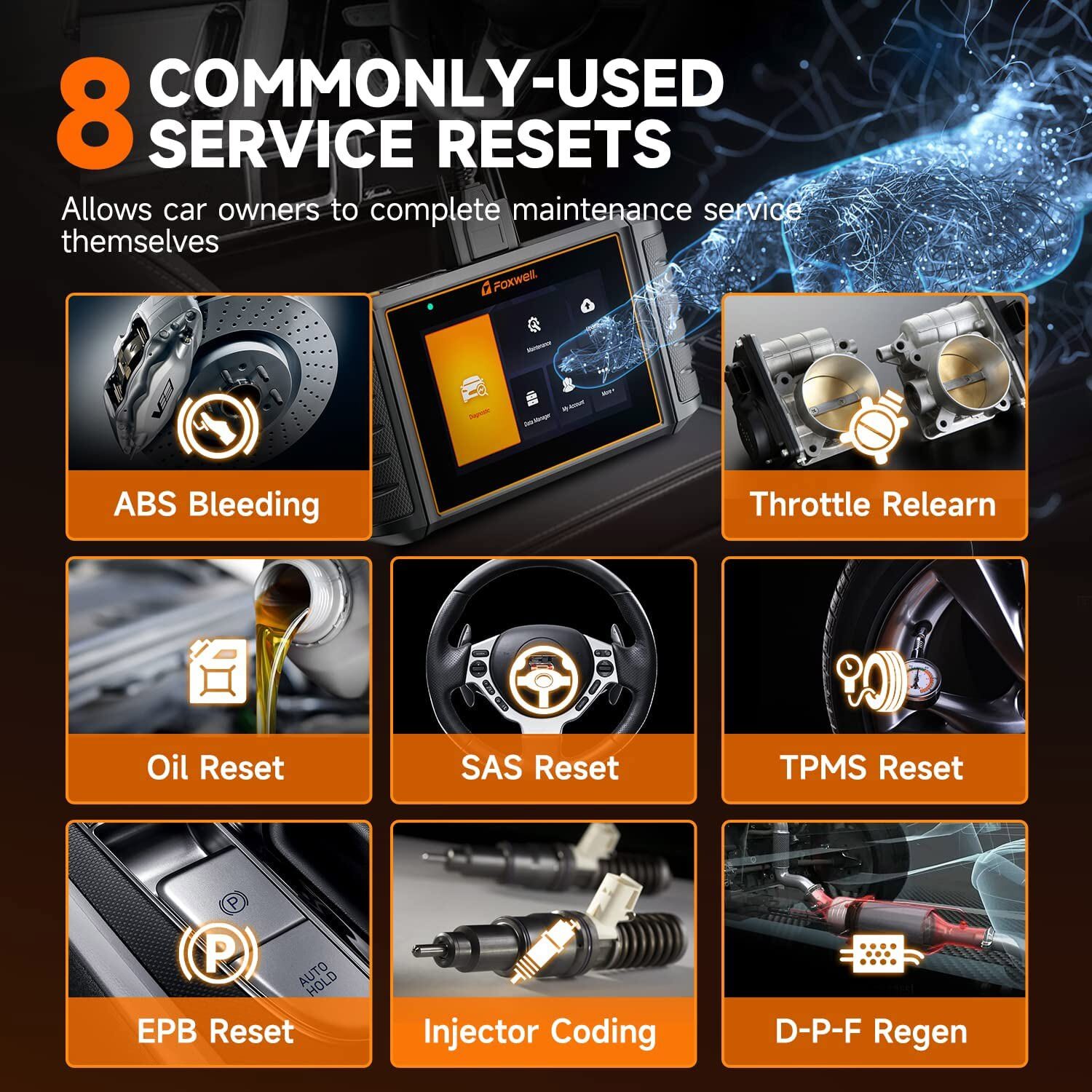 FOXWELL NT726 Full System OBD2 Scanner Diagnostic Tool DPF Regen Injector Coding