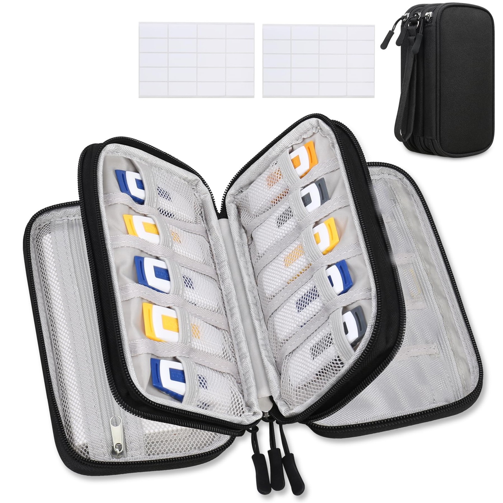 USB Flash Drive Case with Labels, USB Case Organizer Thumb Drive Holder Porta...