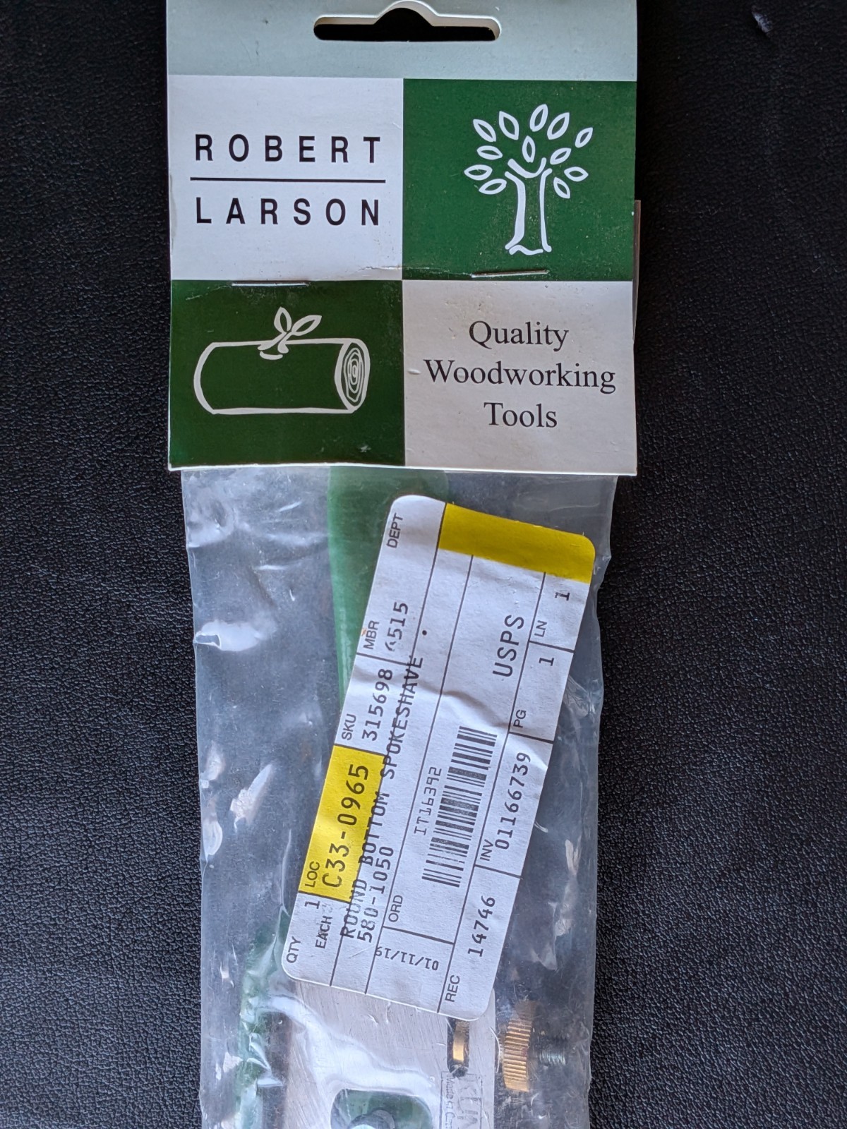 Robert Larson 580-1050 Kunz Round Bottom Spokeshave, Adjustable, 240B