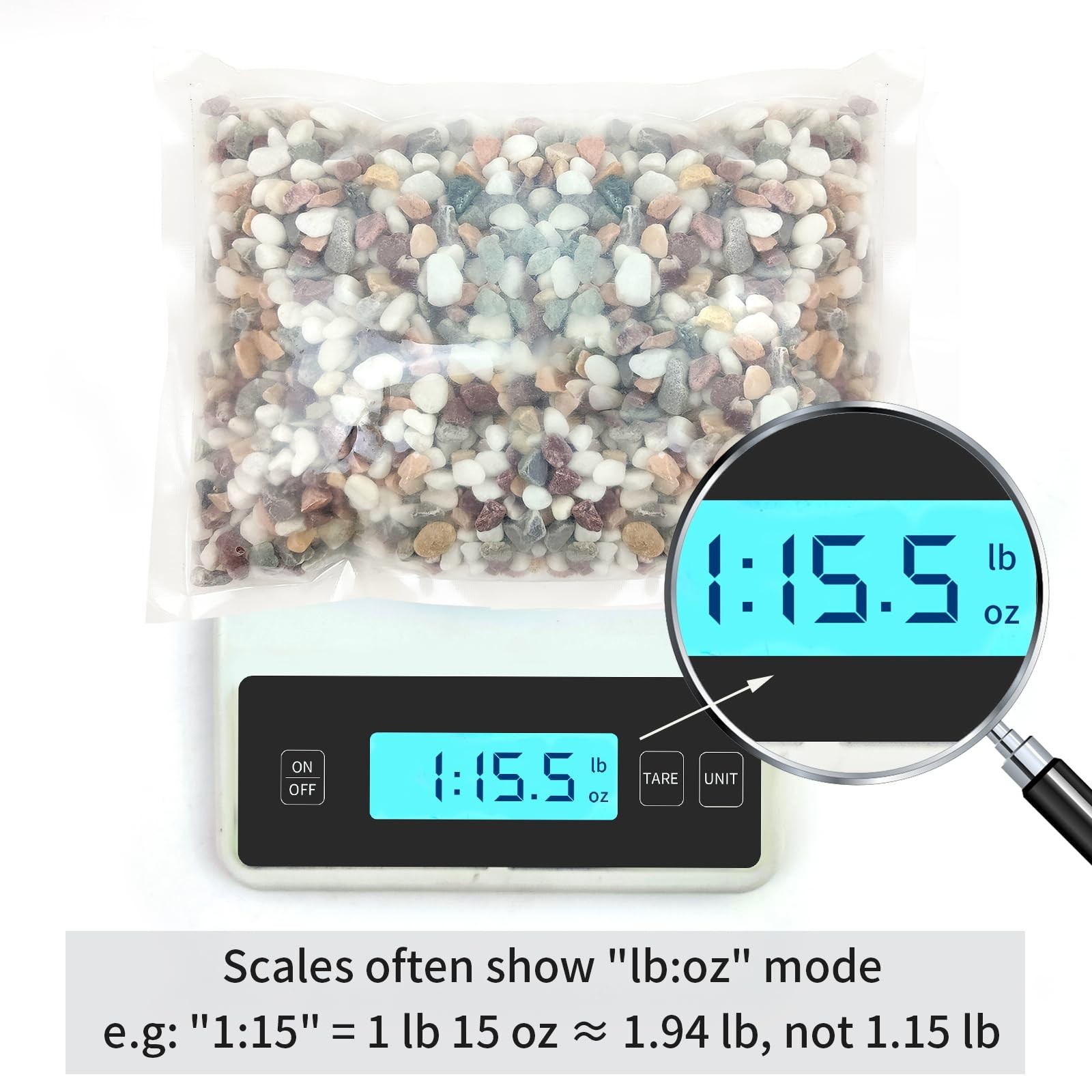 2 lbs Mixed Pea Gravel Pebbles 3/8" for Succulents, Vases, Aquarium, Outdoor Use