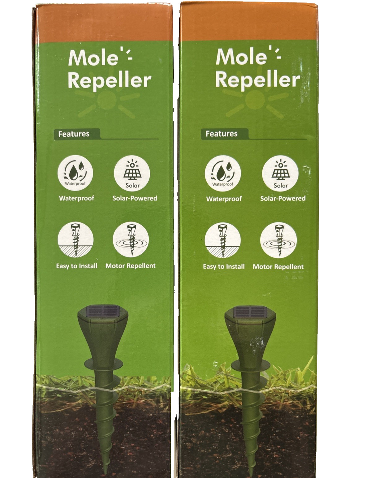 Motor Mole Solar Repellent Screw 2 Boxes (4-Pack) Vole Gopher Snake Deterrent