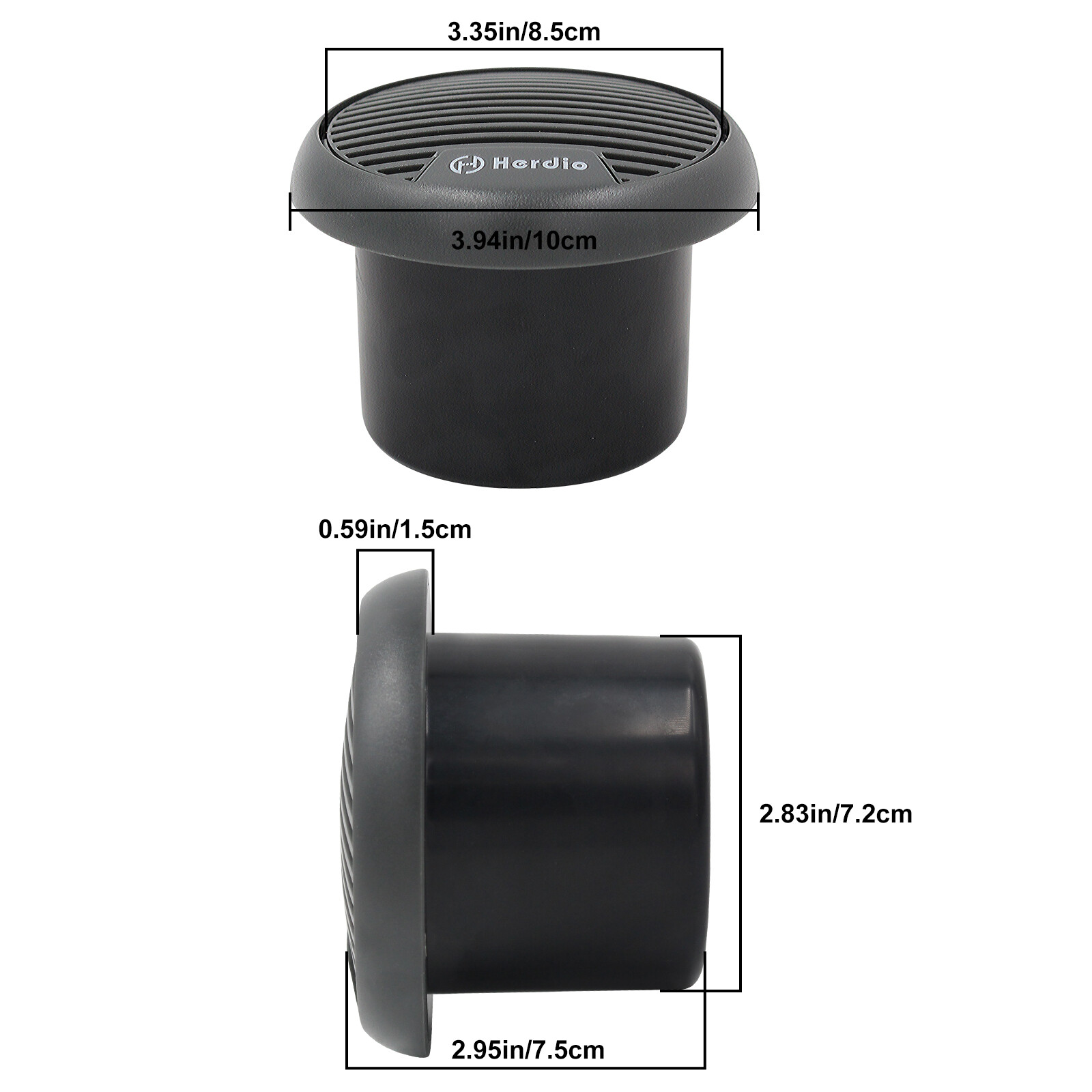 Herdio 2 Pack 3" Marine Coaxial Speakers 140W Waterproof for Boat UTV Motorcycle
