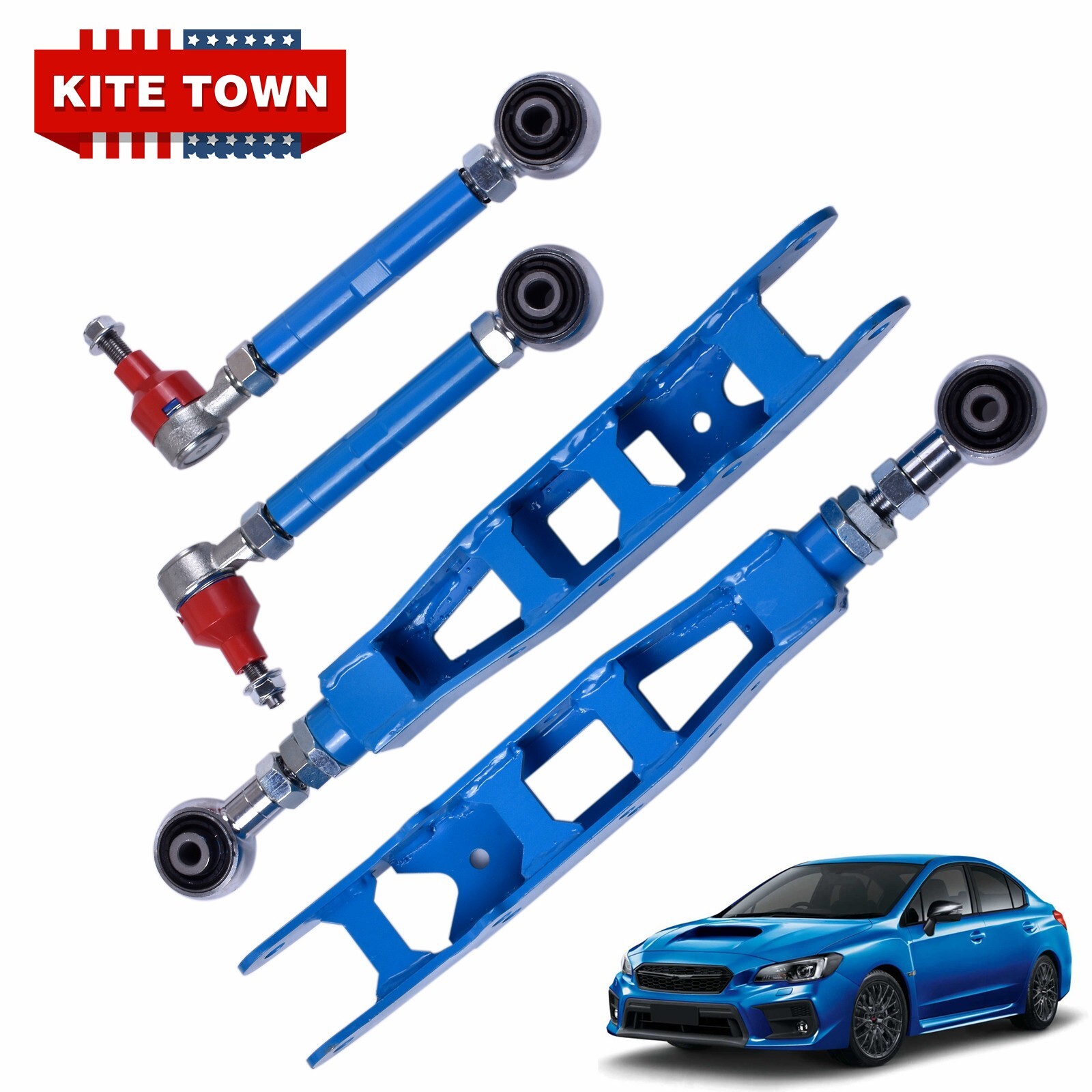 Adjustable Rear Lower Control Arms + Toe Kit For Subaru Impreza BRZ WRX 2008-16