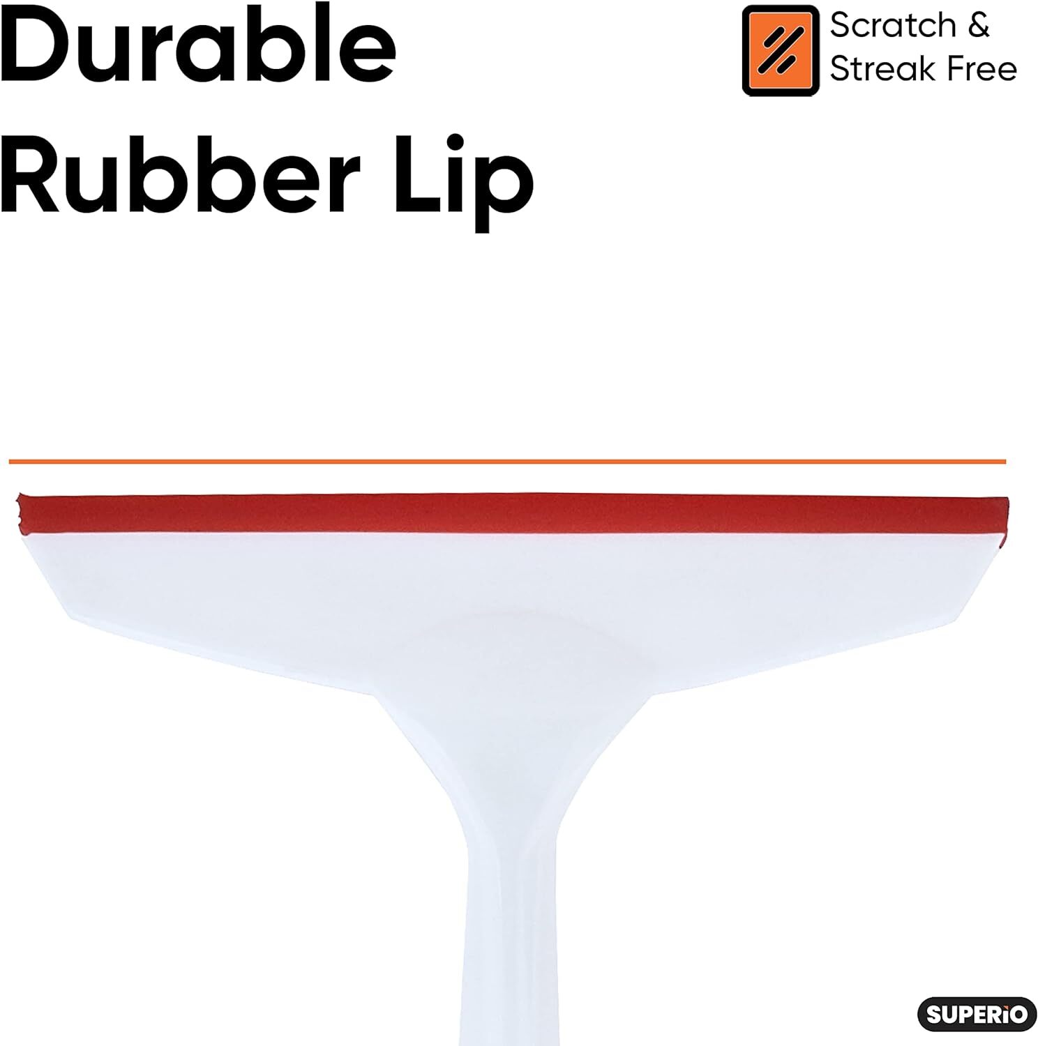 Superio 6" Window Rubber Squeegee with Hanging Loop, 2 Pack, Blue and Red