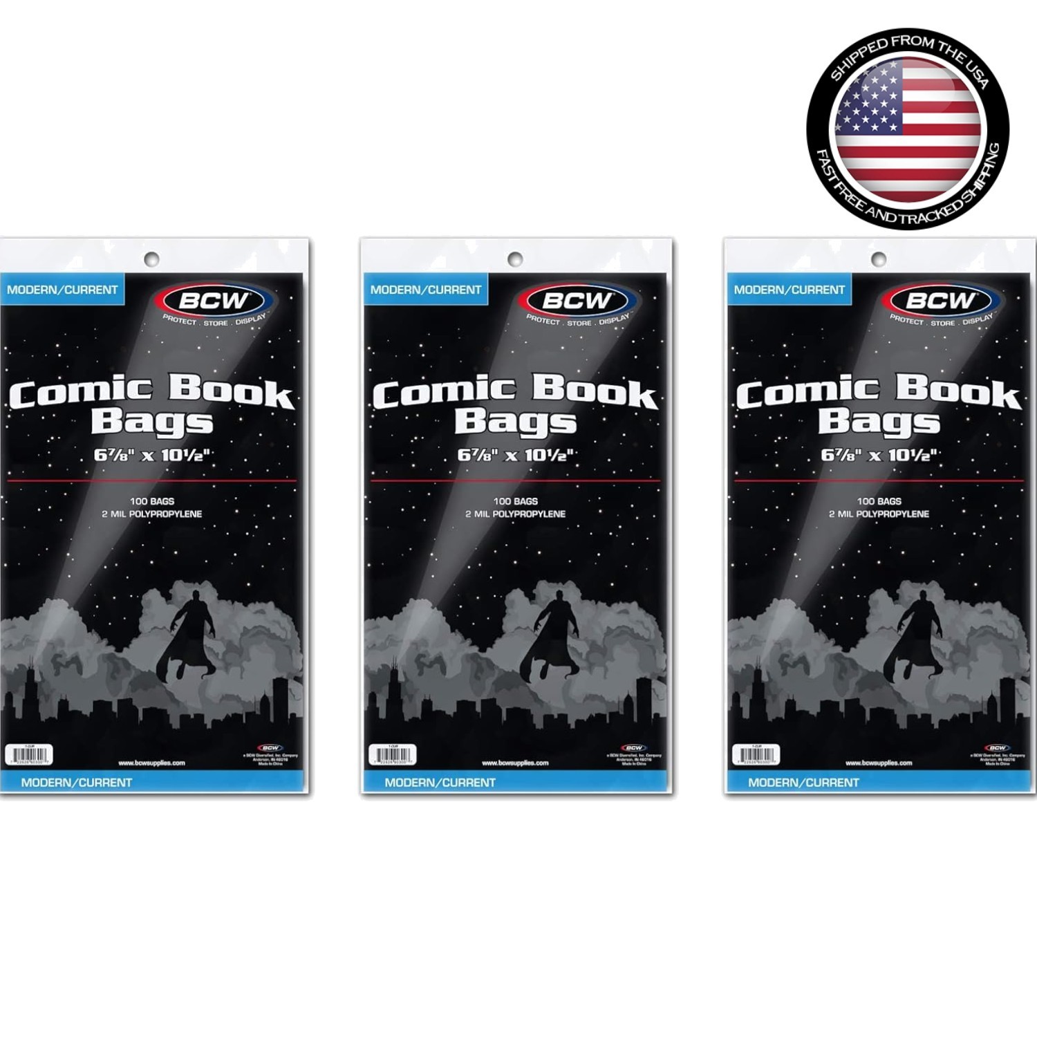 300 Pack Acid-Free Comic Book Bags - Crystal Clear Protection for Modern Comics