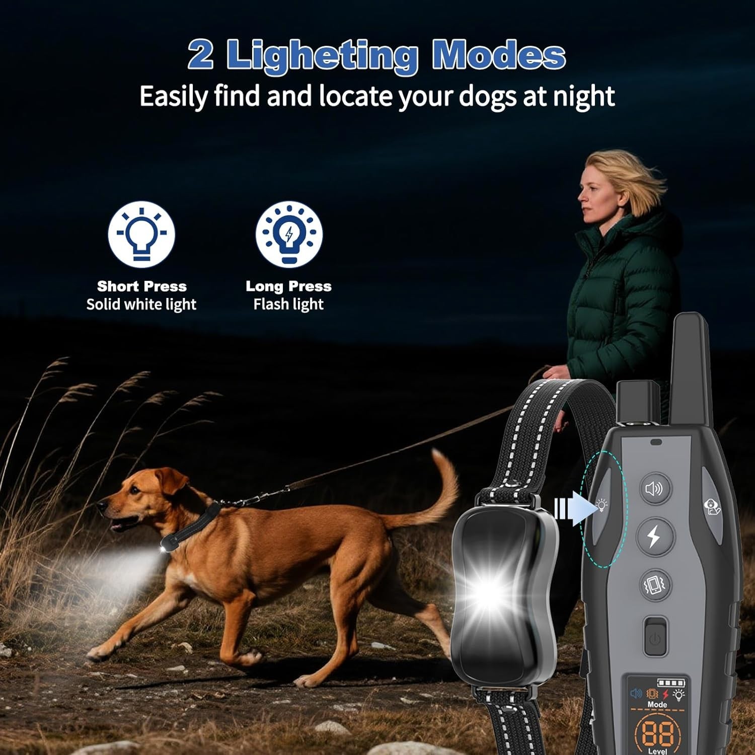 Shock Collar for Dogs with Color Screen - 3300 FT Remote Control Range,