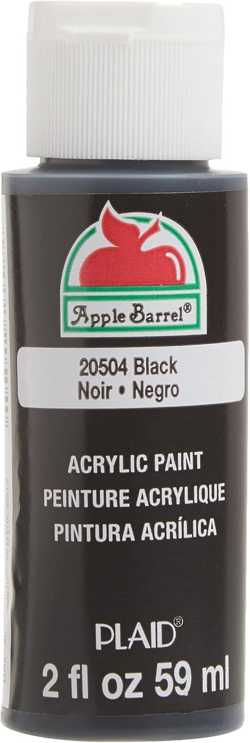 Apple Barrel Acrylic Paint Black 2oz – Durable Matte Finish 20504