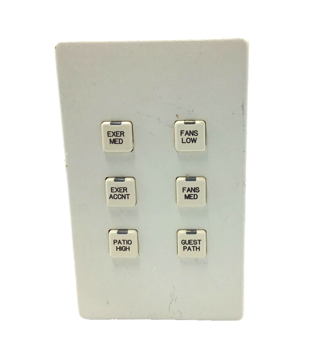 LiteTouch/Savant 6-Button Metro Keypad Dimmer (Custom painted faceplate/almond)