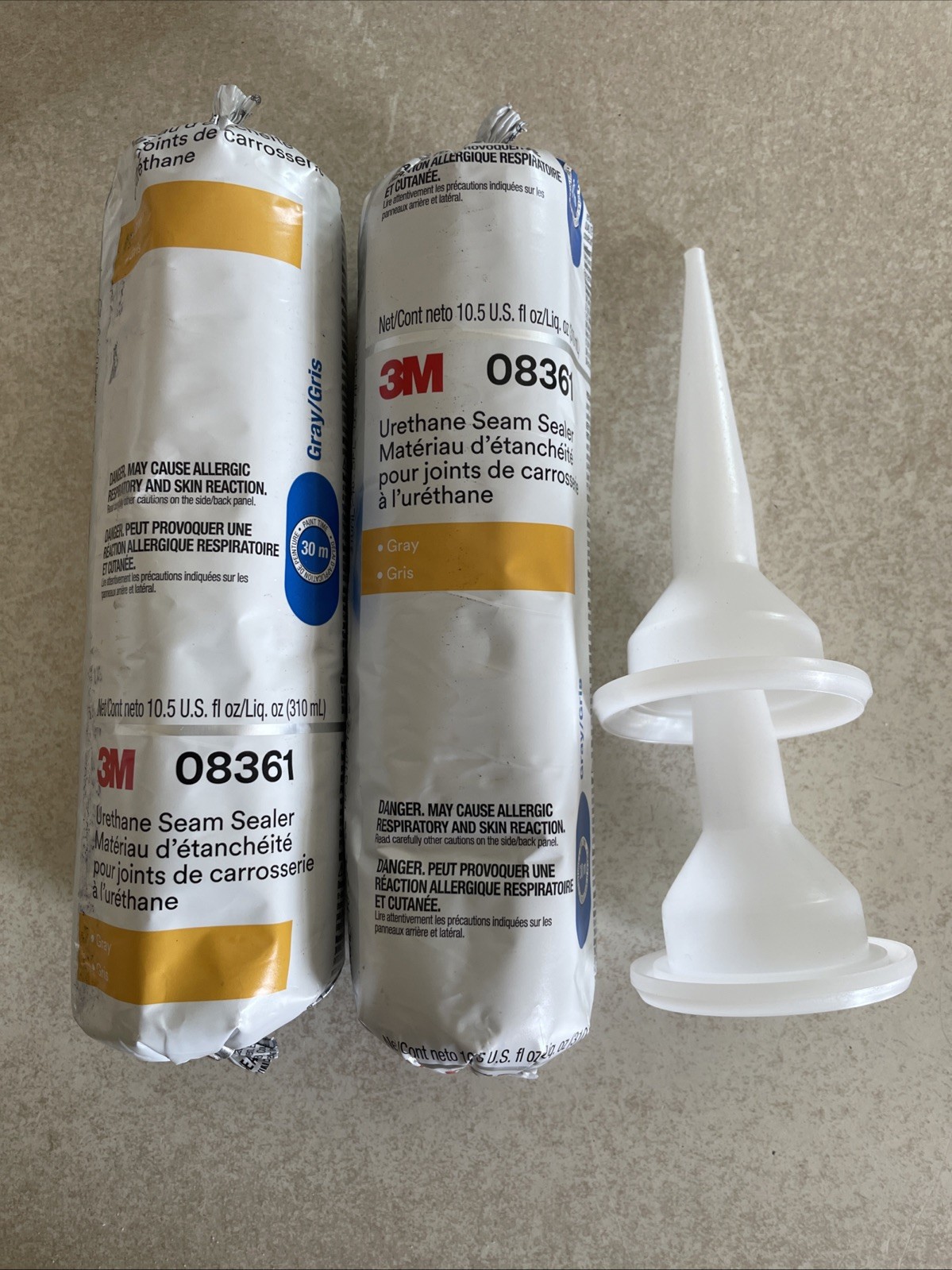 2 PACK 3M 08361 Automotive Ultrapro Seam Sealer, Gray, 310 mL Foil Pack 8361