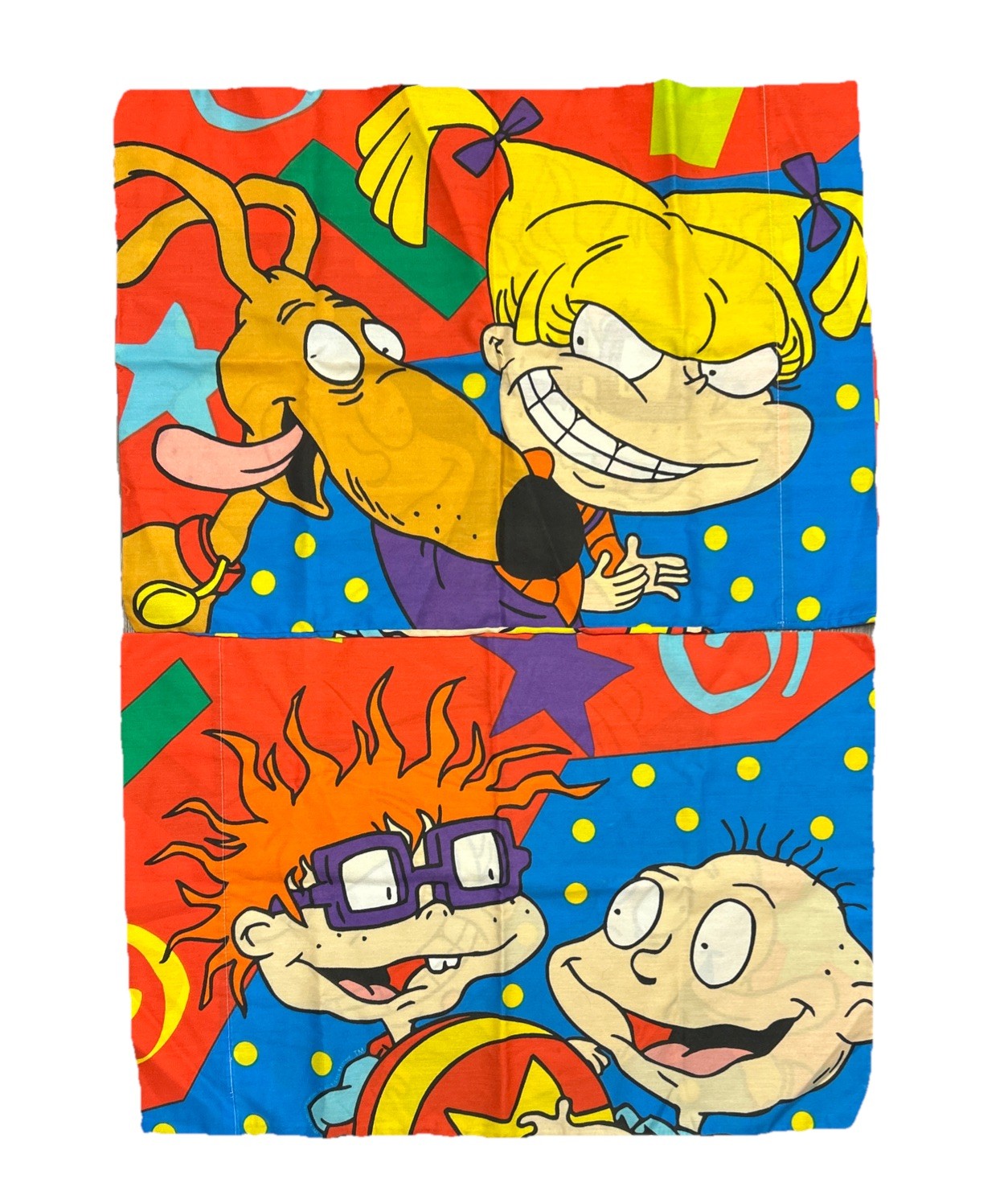 Vintage Rugrats Pillow Cases (2) 90s Nickelodeon Chuckie Angelica Tommy Spike