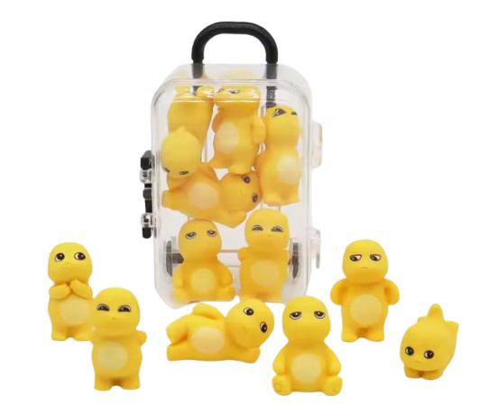 (Set of 12) Mini Figures Nailong Mascot Toy Landscape Cake Decoration w/ Storage