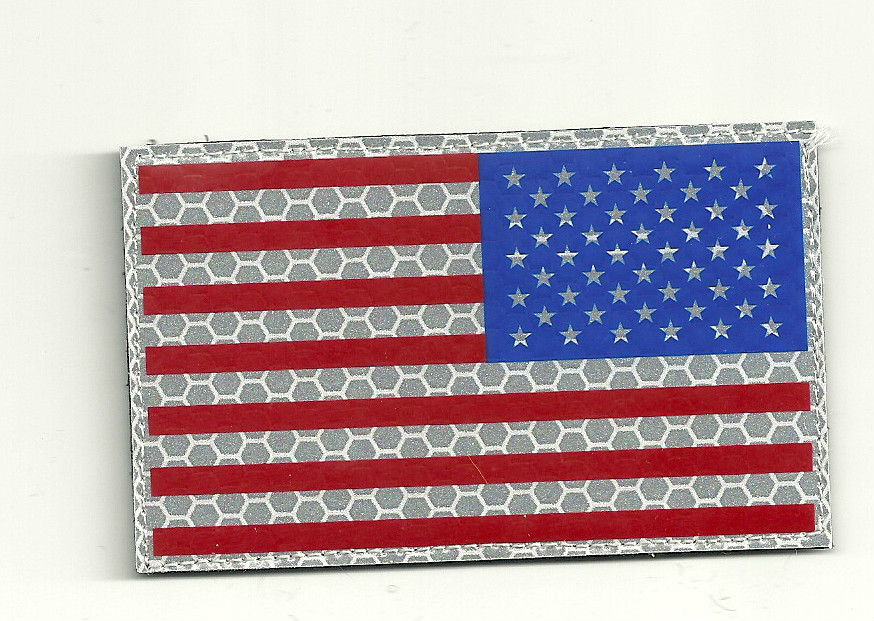 AMERICAN FLAG REVERSED INFRARED INFRA RED  IR PATCH HOOK AND LOOP